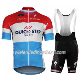 Set Fietsshirt + Korte Koersbroek 2017 Quick-Step Floors Luxemburgs kampioenschap Dames